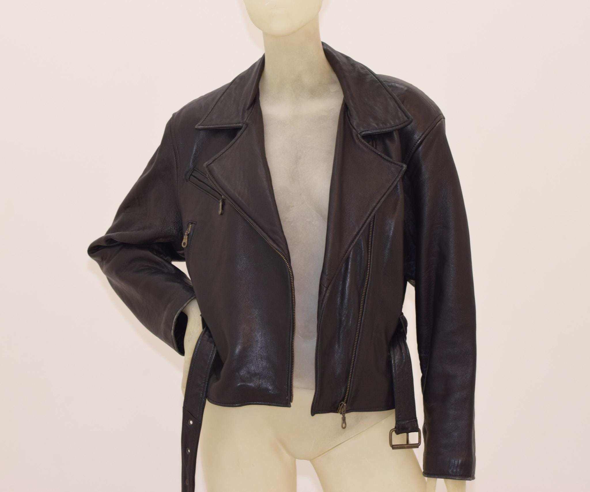 ヴィンテージ 90年代 エクスプレス ラムスキンレザー バイカー