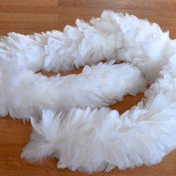 Genuine 1920s Flapper Era Feather Boa White Turkey Feathers Thick High Quality Long Glam Costume Dance Accessory 20s 30s Dramatic