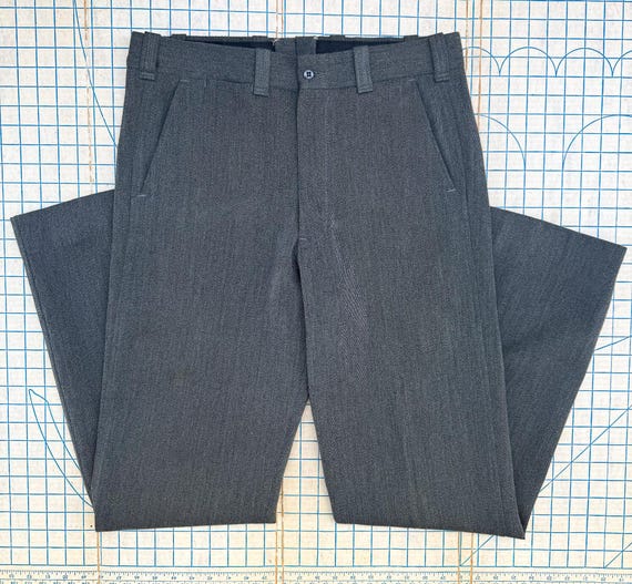 Filson, 1940s Filson Wool Pants Gray Plain Front Trousers Twill High Waist Straight Leg 34x33