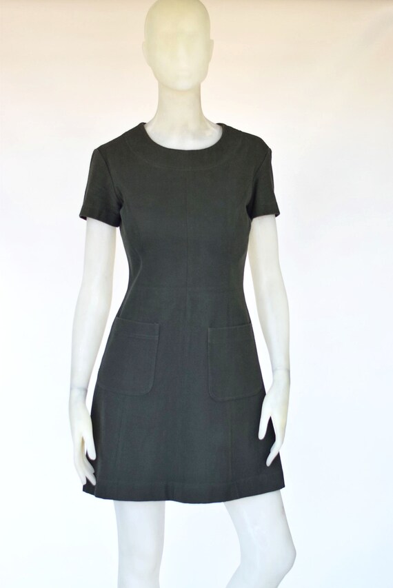 dark green shift dress