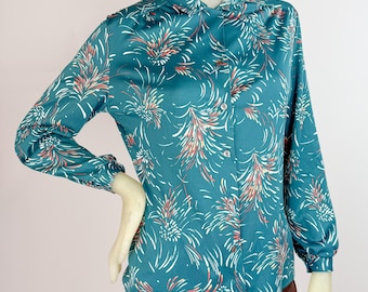 Chemise Western équestre Femme - Taille L, Manches Longues, Sarcelle, Boutons