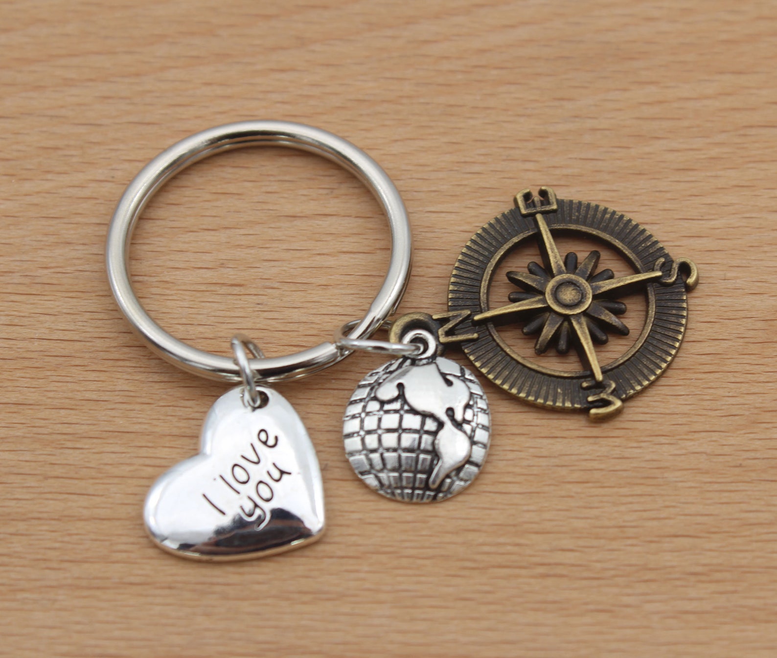 Globe keychain Globe Keychain Globe Key Chain Personalized Keychain Custom | Etsy