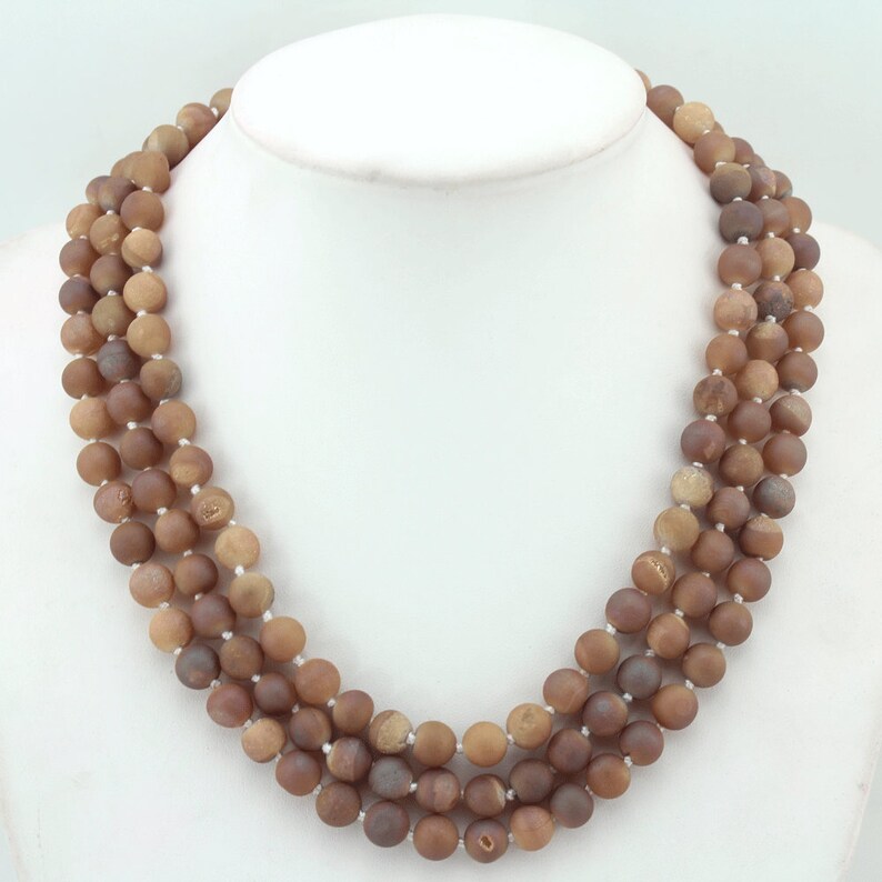 NC020 Champagne smile agate necklace,3 row necklace,bridesmaid necklace,bridal chunky agate necklace Silver smile agate statement necklace