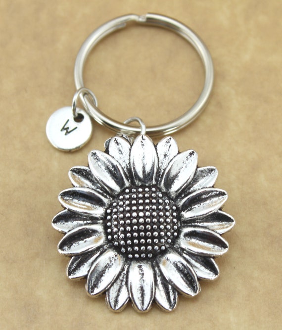 Sunflower Keychain Sunflower Charm Flower Keychain Etsy