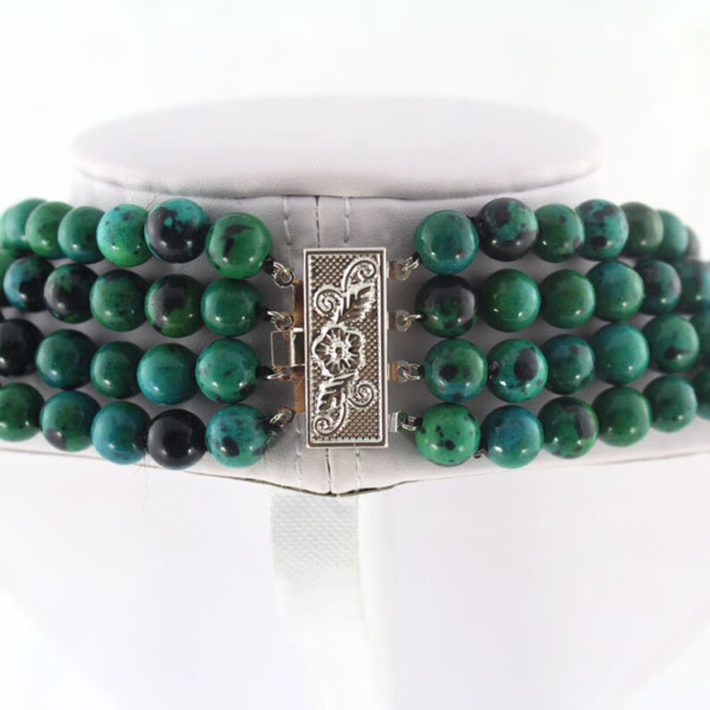 Charming 4 rows 8mm peacock stone Necklace,peacock stone Necklace Beads,Gemstone Statement Party Bridesmaids/&Wedding Gift Jewelry Necklace