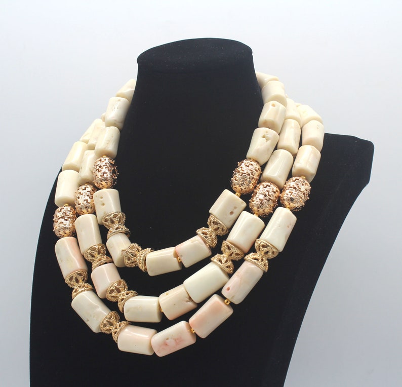African Wedding White Coral Beads Set for Nigerian Bride Edo Etsy