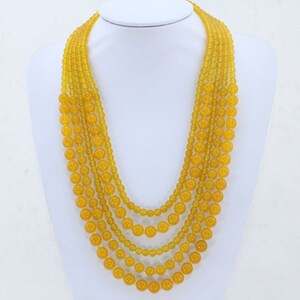 Charming 4 rows 8mm peacock stone Necklace,peacock stone Necklace Beads,Gemstone Statement Party Bridesmaids/&Wedding Gift Jewelry Necklace