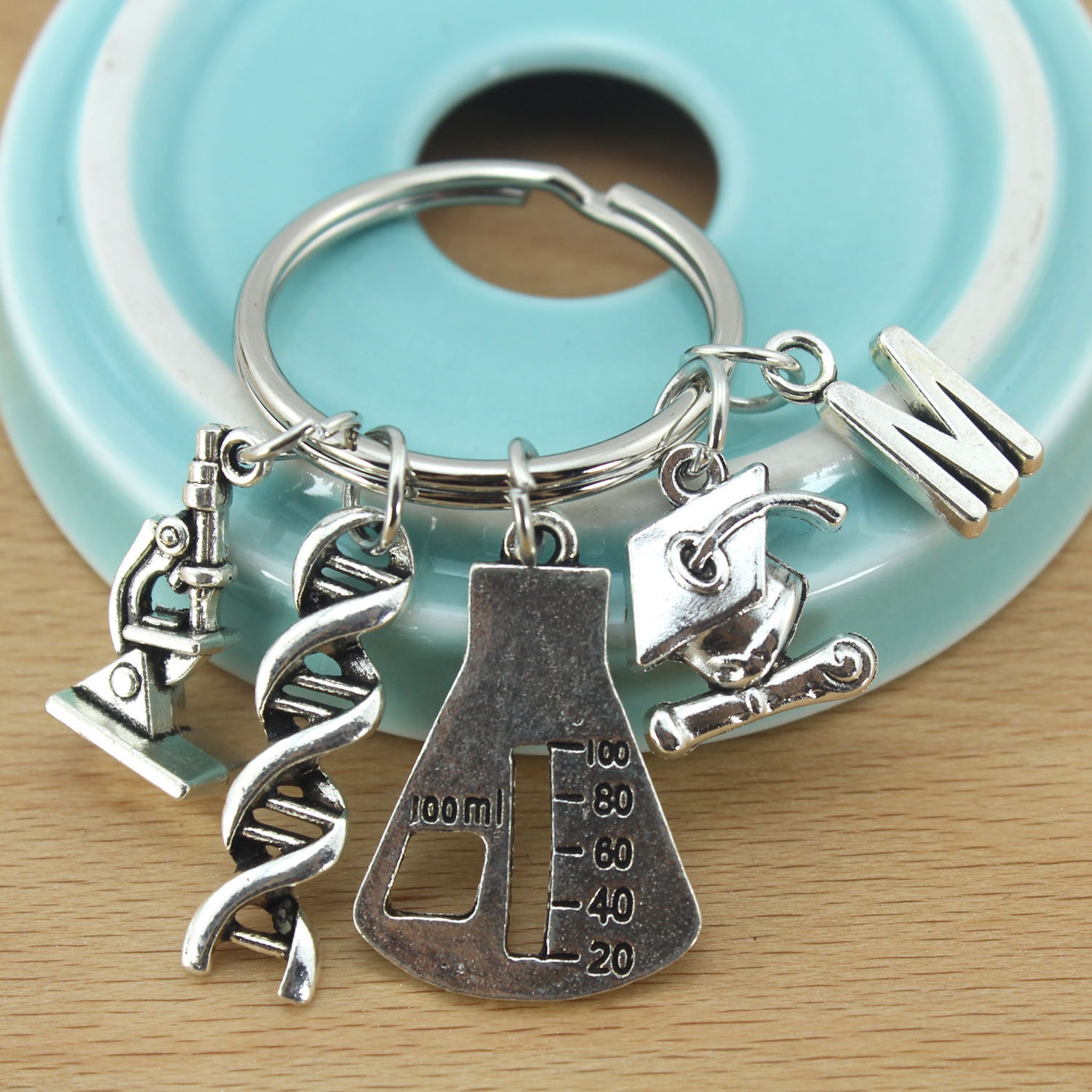 Microscope Keychaindna Keychain Science Keychain DNA Gifts Etsy