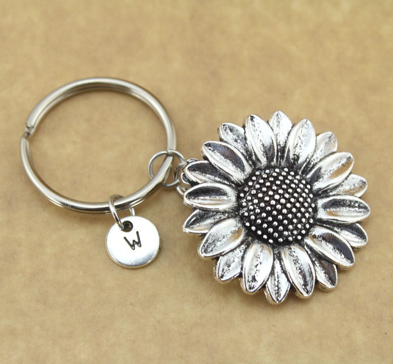 Sunflower Keychain Sunflower Charm Flower Keychain Etsy