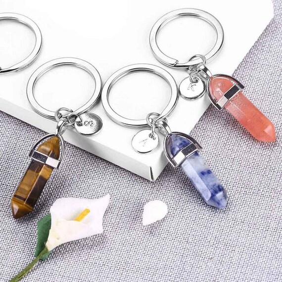Kristall Initial Schlusselanhanger Kristall Etsy