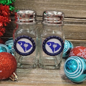 South Carolina Palmetto Moon State Glass Salt & Pepper Shaker Set