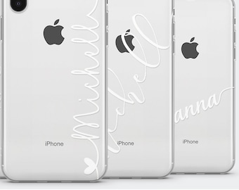 Personalised iphone 12, iphone 12 mini iphone 11 iphone xr iphone 8 Iphone 15 iphone SE Ascetic Custom name initials White ore Black print