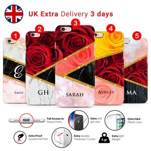 Personalised Rose Case iphone 13 phone case, iphone 11, iphone 12, iphone XR, iphone 8, Iphone 15, iphone SE, iphone X phone skin