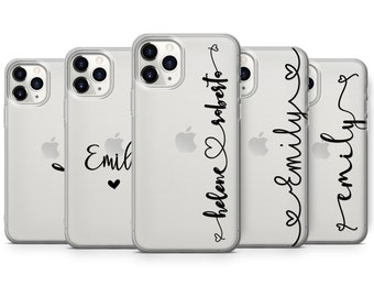 Personalised iphone 12, iphone 12 mini iphone 11 iphone xr iphone 8 Clear Case Initial Cover for Iphone 15 Samsung S10, S20, A40, A50, A51