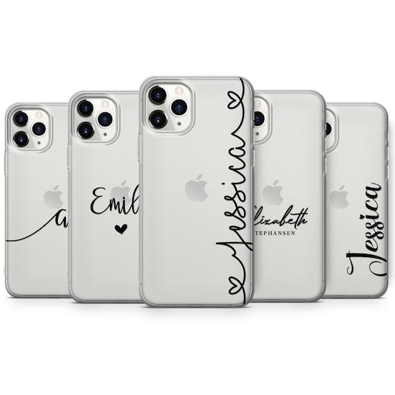 Personalised Clear iPhone 11 Case iphone 13 case iPhone XR Case Initial Cover for Iphone 15, 8, X, Samsung S10, S20, Huawei P20, P30 Pro