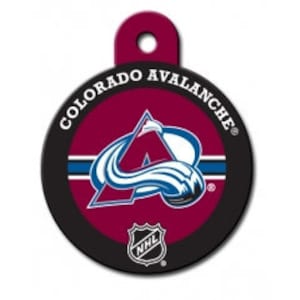 Colorado Avalanche Licensed NHL LARGE Circle Shape Personalized Custom Engraved Pet ID Tag- Free Shipping