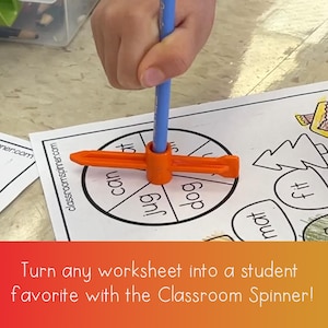 Classroom Pencil Spinner -  For worksheets that need a game spinner -  Fun, hands-on learning manipulative used to generate random results