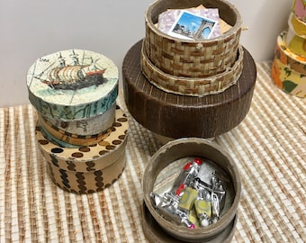 1/12 Scale Miniature Handmade Hat Boxes - Set of 3