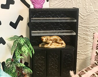 1/12 Scale Miniature Handmade Midcentury Cabinet Bookshelf
