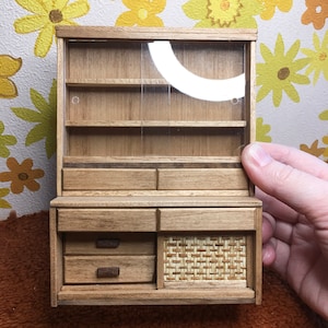 1/12 Scale Miniature Handmade Midcentury China Cabinet