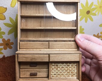 1/12 Scale Miniature Handmade Midcentury China Cabinet