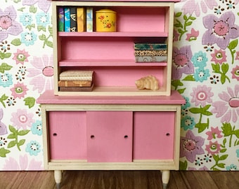 1/12 Scale Miniature Handmade Midcentury China Cabinet