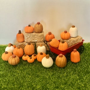 10 Miniature Handmade Pumpkins
