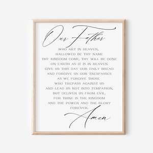 The Lord&#39;s Prayer Print - Our Father Prayer - Christian Wall Art - Bible Verse Wall Art - Bible Verse Print - Instant Download