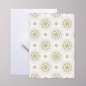 Klappkarte ›FLORALES KALEIDOSKOP – Nr. 2‹, Blüten, Blume, Blätter, Garten, Karte, Grusskarte, Geschenk, Gruß, Muster, Frühling