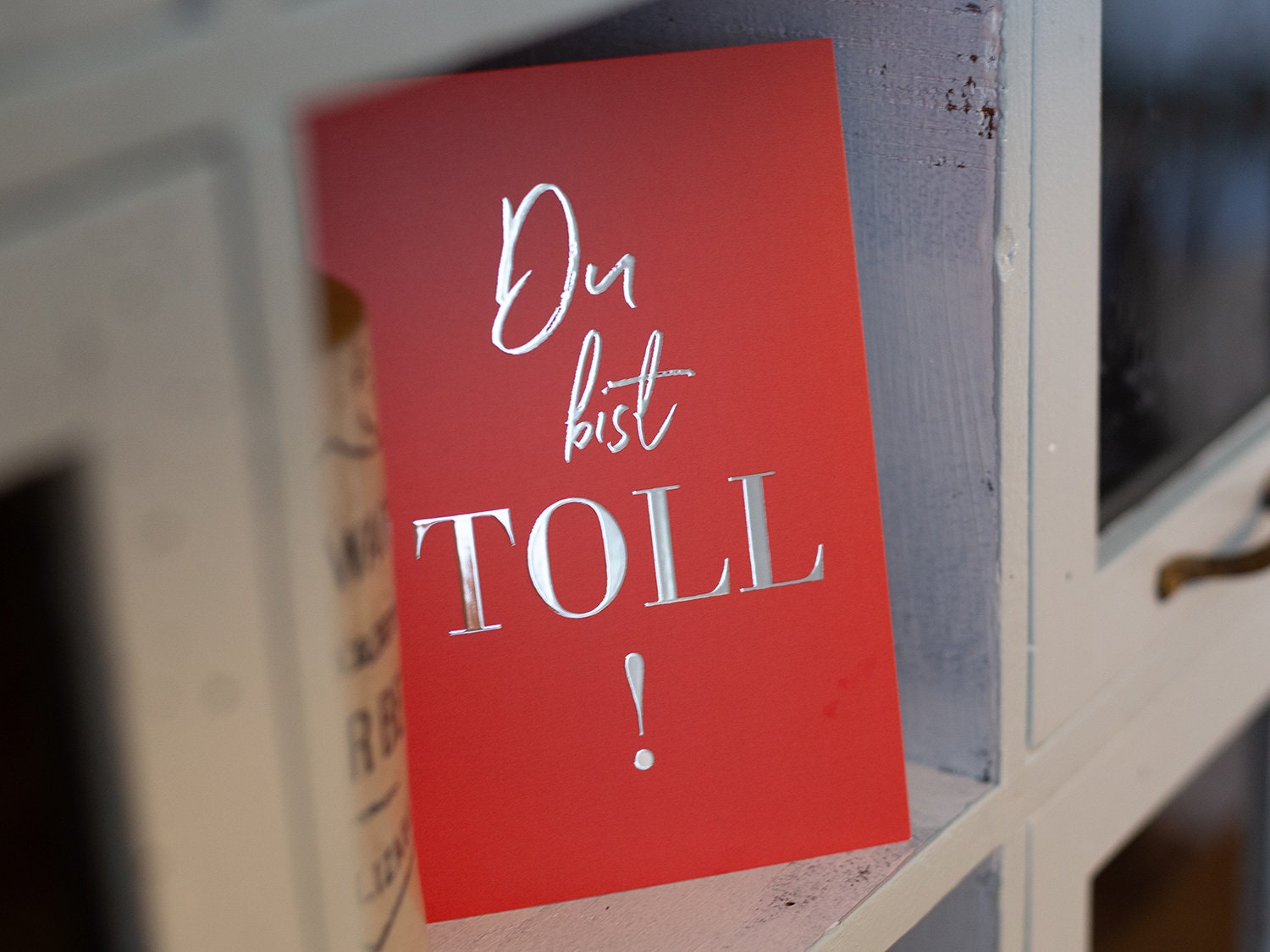 Postkarte DU BIST TOLL, Motivation, Gratulation, Liebe, Anerkennung, Heißfolienprägung in