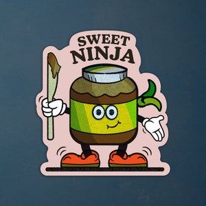 Aufkleber, Sticker ›Sweet Ninja‹ / Comic, Cartoon, Kindergeburtstag, Geschenkidee, Etikett, Schulanfang, Süß