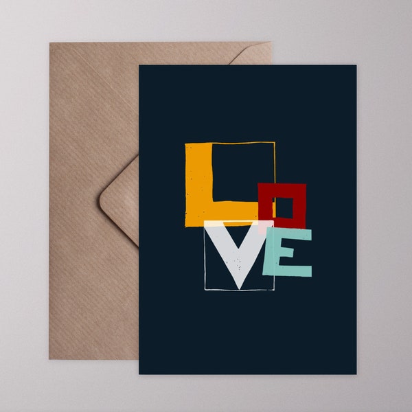 Klappkarte ›Love‹, Typographie, Buchstabe, Liebe