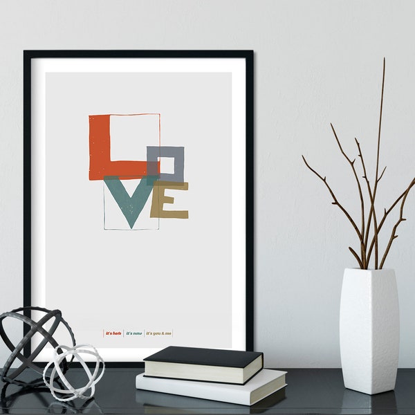 DRUCK ›LOVE TYPE‹ / Wall Art, Wandbild, Type Poster, Typography Art, Kunstdruck, Love, You & Me, Home Decor, Hochzeit, Verlobung