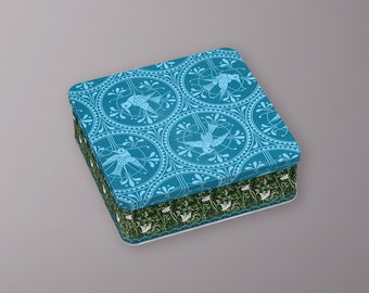 Gift box ›Blue Bird‹, metal box, art, noble, retro, historical