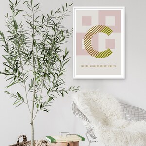 DRUCK ›C-TYPEFACE‹ / ABC Karte, Wall Art, Wandbild, Poster, Kunstdruck, Alphabet, Typo Design, Modern, Geometrisch