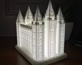 Salt Lake City, Utah LDS Temple Night Light Statue - Mormon - The Church of Jesus Christ of Latter-day Saints