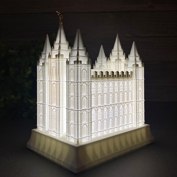 Salt Lake City Utah Latter-day Temple Night Light Statue - LDS - The Church of Jesus Christ of Latter-day Saints