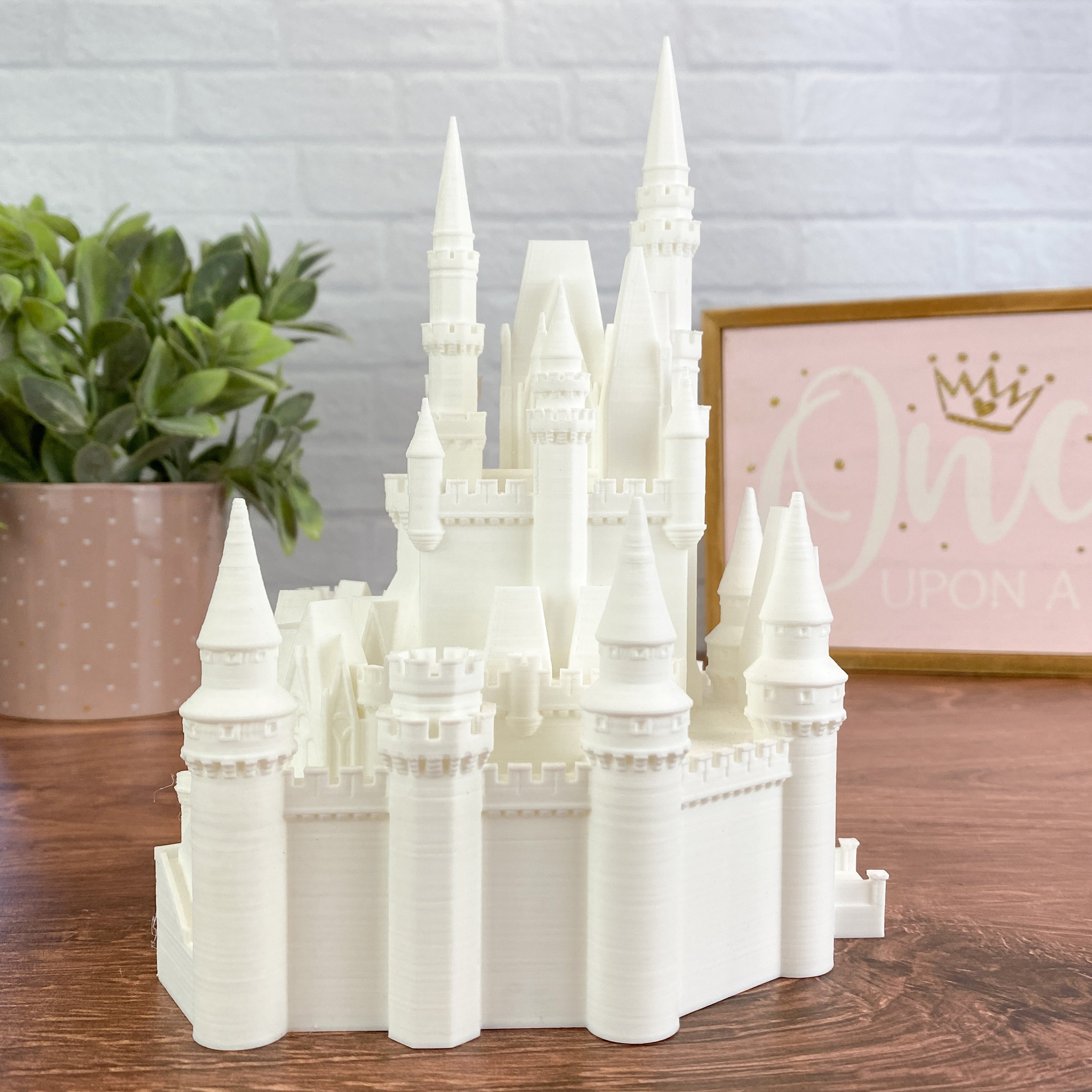 シンデレラ城（非点灯） - ケーキトッパー - 3Dプリント - ミニチュア