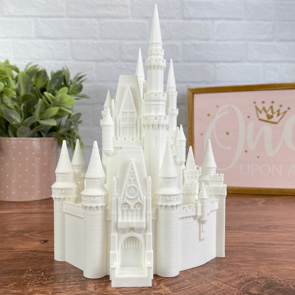 Réplique du château de Cendrillon (Non éclairée) - Chambre des enfants - Imprimé en 3D - Miniature - Statue - Cake Topper - Disney