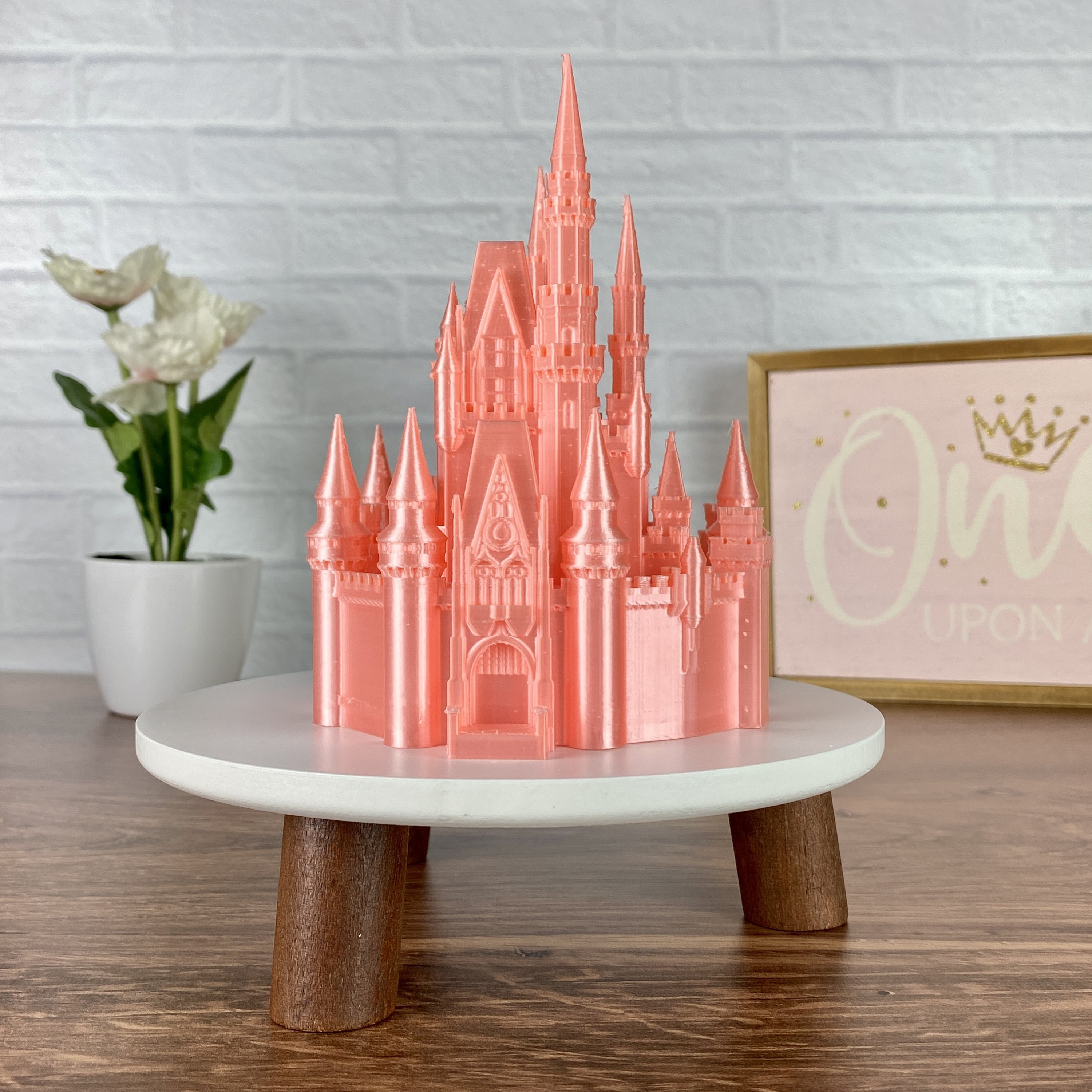 シンデレラ城（非点灯） - ケーキトッパー - 3Dプリント - ミニチュア