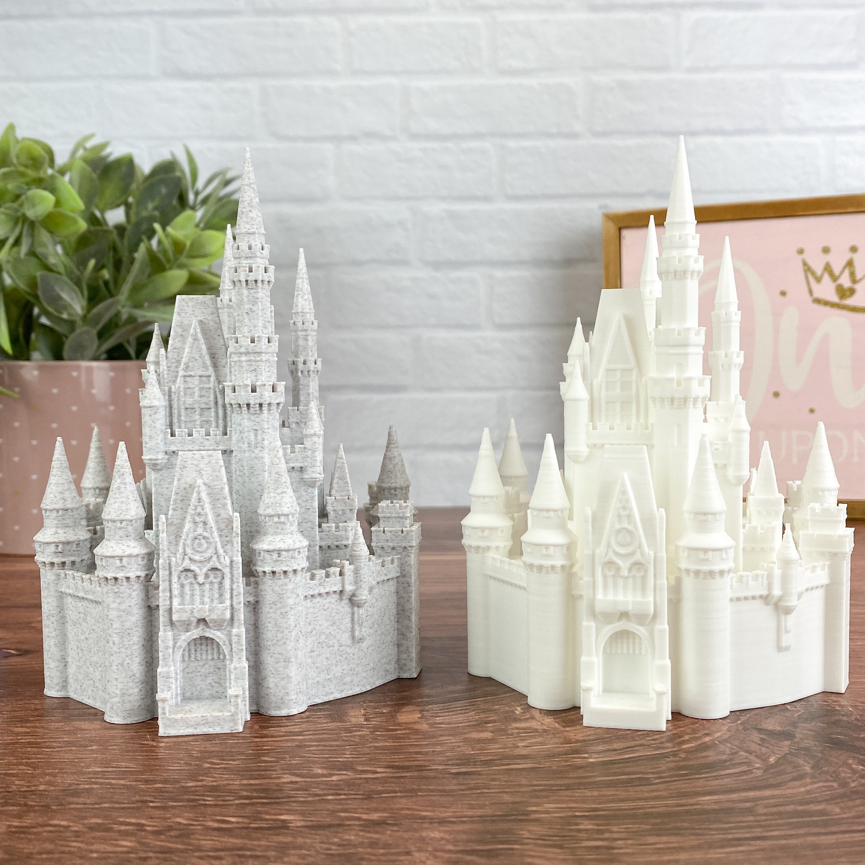 シンデレラ城（非点灯） - ケーキトッパー - 3Dプリント - ミニチュア