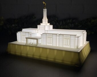Asunción Paraguay Latter-day Temple Night Light Statue - LDS - The Church of Jesus Christ of Latter-day Saints