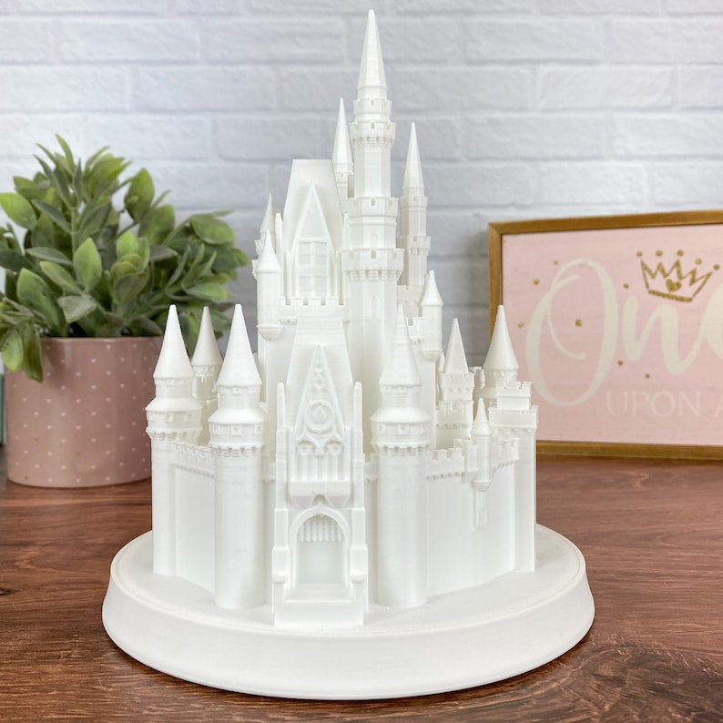 Cinderella Castle Night Light Lamp Kids Room 3D Printed Miniature Statue Replica Disney image 3