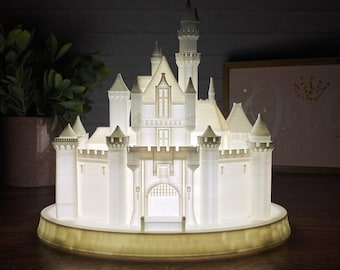 Sleeping Beauty Castle Night Light - Cake Topper - 3D Printed - Miniature - Statue - Replica - Disney