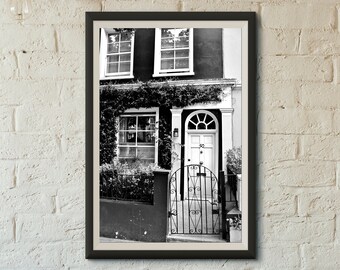 Notting Hill London Photography Door Art Digital Print Black and White Travel Gallery Wall London Home Decor Travel Print Downloadable Art