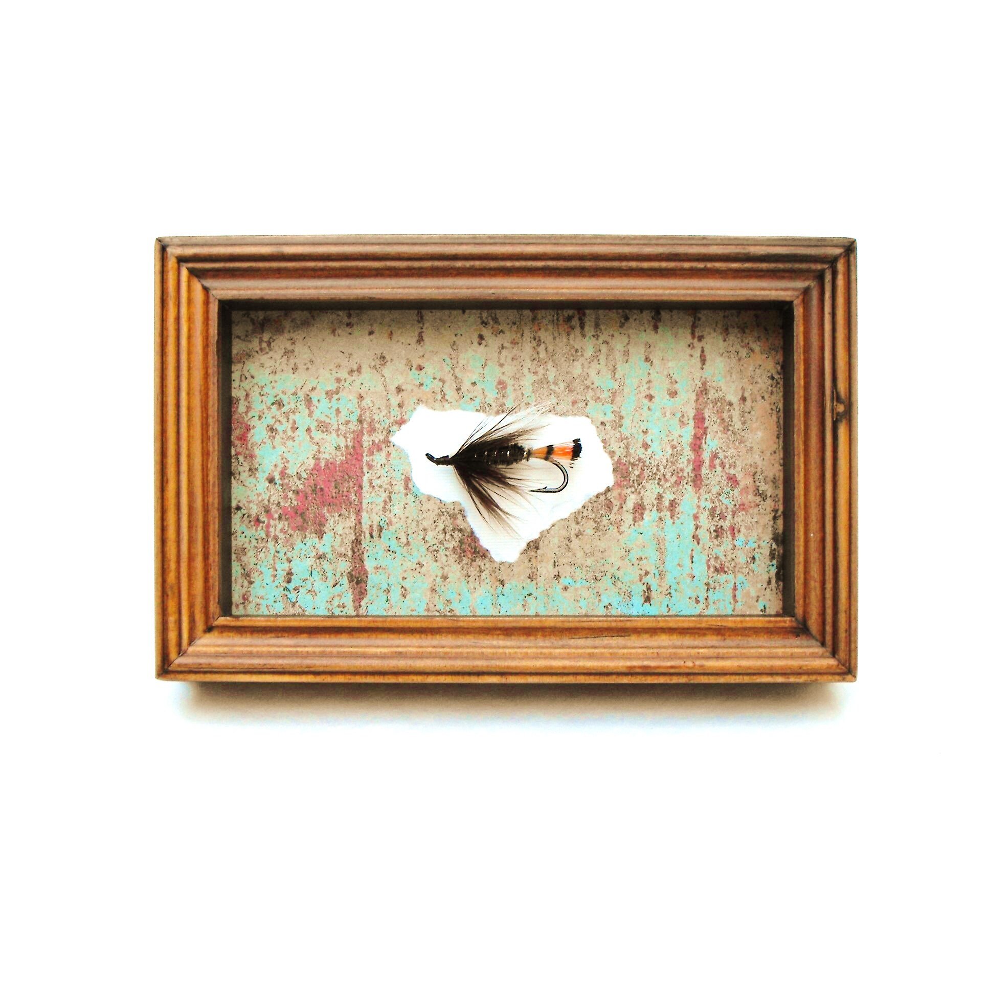 Fishing fly shadow box art fisherman's gift for angler Etsy