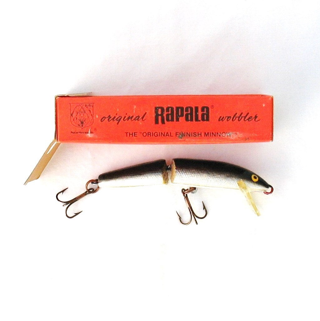 Leurre de pêche Rapala vintage Floating Jointed Wobbler Finland dans une  boîte avec 2 hameçons triples, très bon appât artificiel vintage des années  1970 -  France