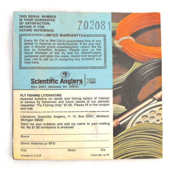 1970s Fly Fishing Literature, Vintage Scientific Anglers Fly Line Selection  Guide and Instruction Booklet, Fly Outfit Instructions 