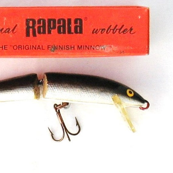 Vintage Rapala Floating Jointed Wobbler Finland Fishing Lure in Box With 2  Treble Hooks, Very Good Vintage, 1970s Artificial Bass Bait 