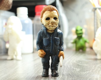 Cicha, zamaskowana figurka z horroru, maniak, horror, Halloween, zabawka artystyczna, slasher